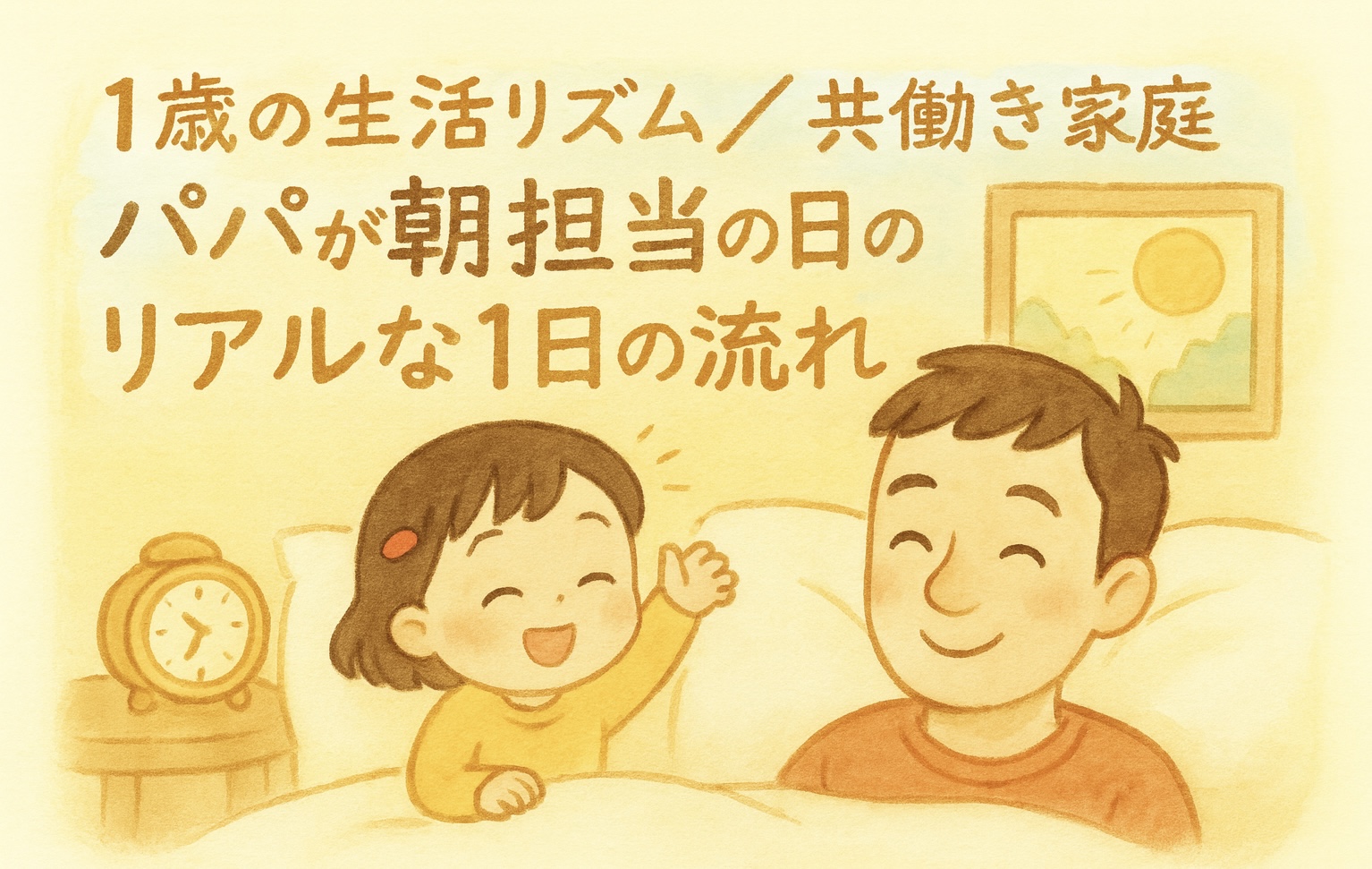 【1歳の生活リズム｜共働き家庭】パパが朝担当の日のリアルな1日の流れ（保育園8:00〜18:00）