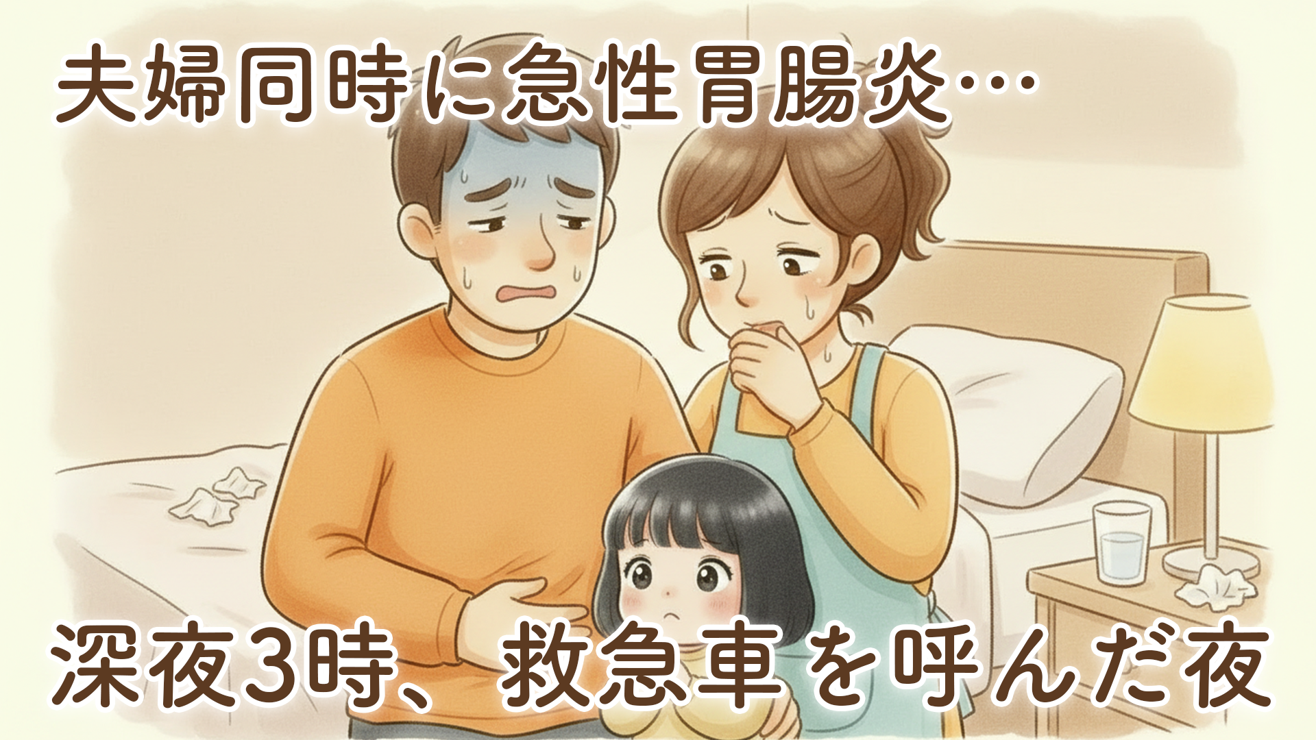 夫婦そろって急性胃腸炎で救急車｜深夜3時、1歳11ヶ月の娘がいる中で下した決断