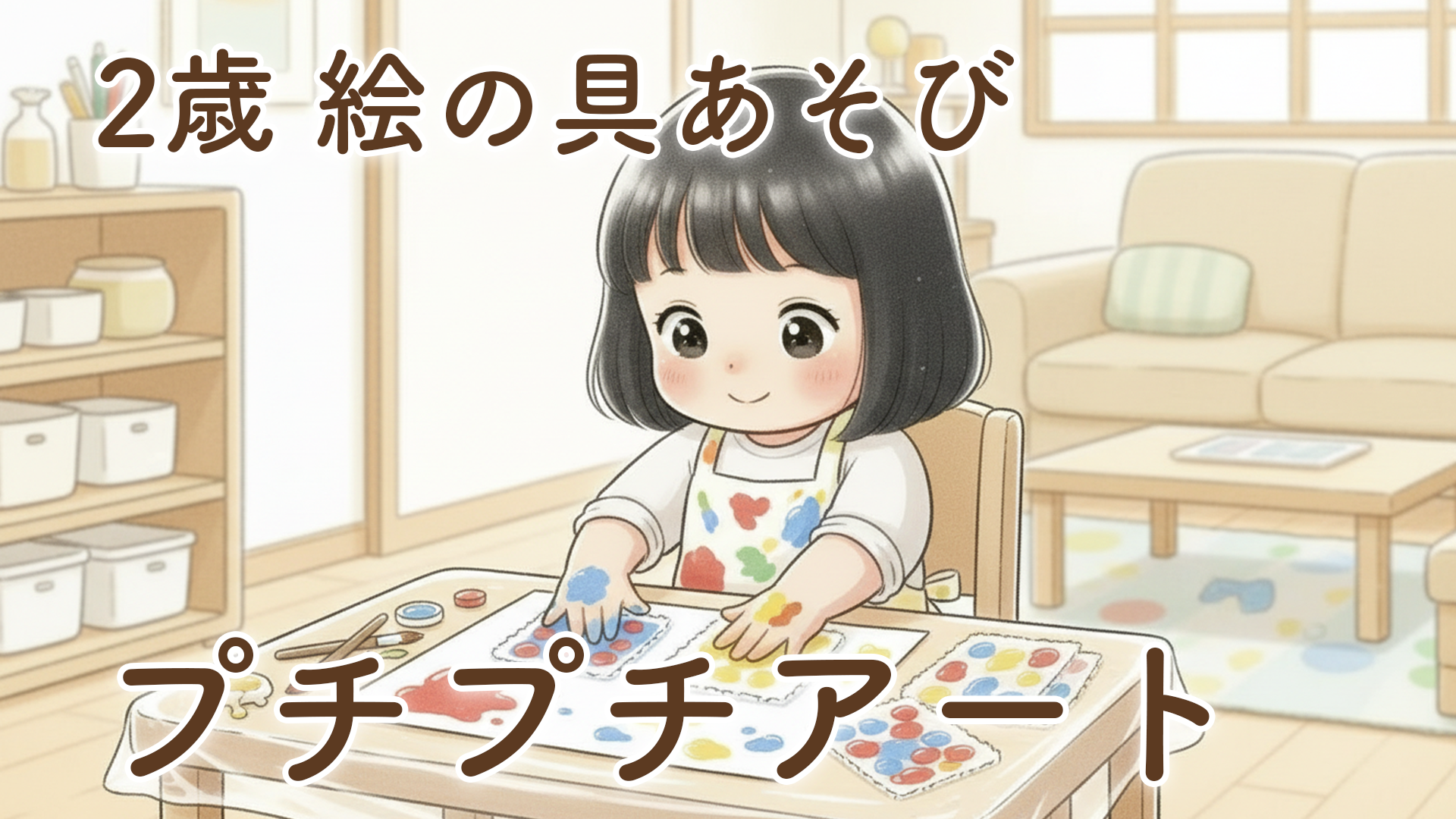 2歳の絵の具アート｜おうちでできる「プチプチアート」に挑戦してみた
