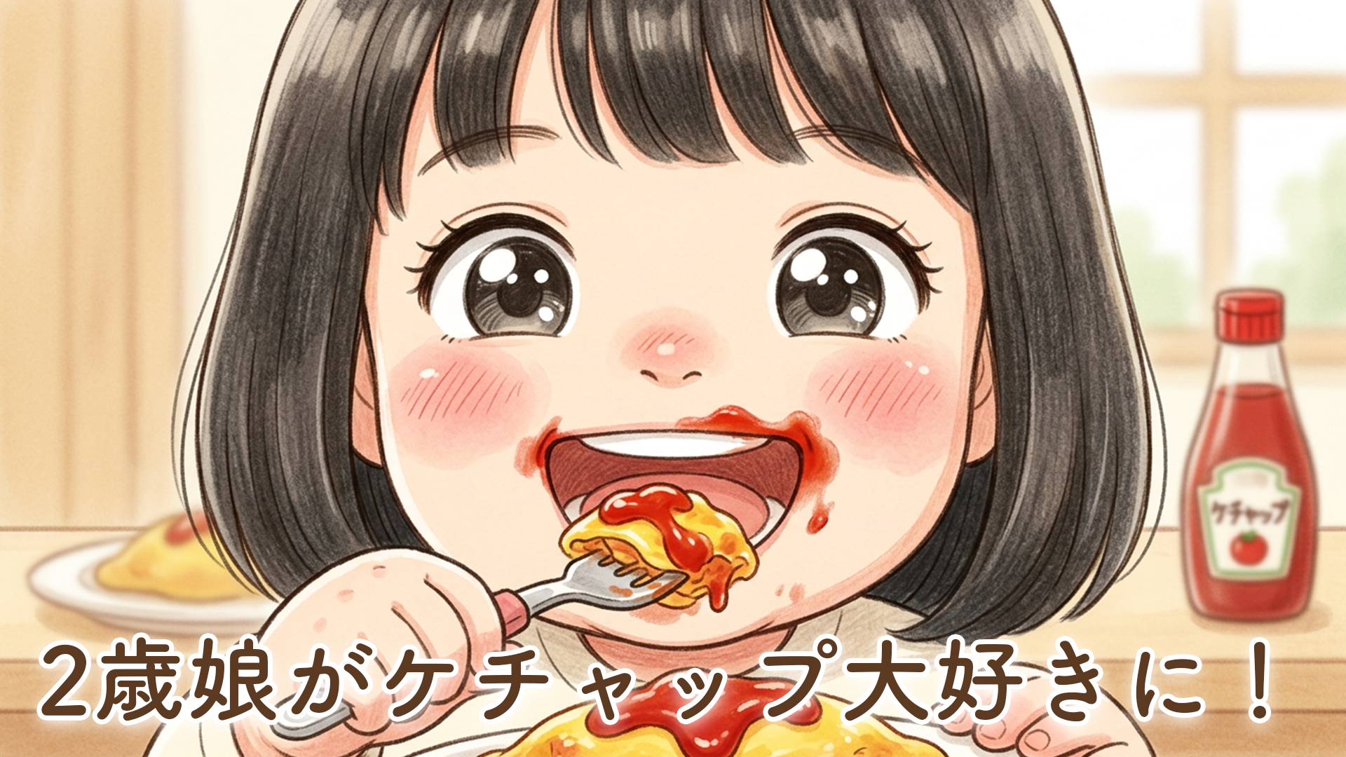ケチャップが大好きになった2歳の娘！食べられる料理が増えてきた嬉しい成長