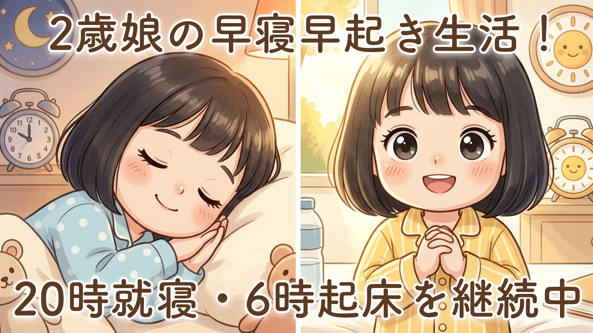 2歳の娘が早寝早起き！20時就寝・6時起床を続けている我が家の生活習慣【親も一緒に実践】